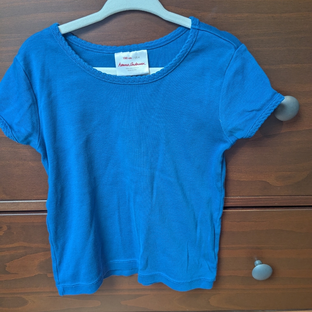 Hanna Andersson Bright Basics Short Sleeve T Shirt Royal Blue Sz 4